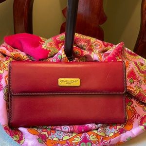 Vintage Givenchy Paris burgundy leather wallet